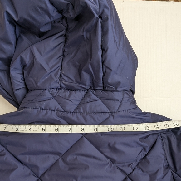 YVYVLOLO Coat Puffer Womens S-M * Quilted Purple Asymmetric Zip Closure Hooded - Picture 9 of 9